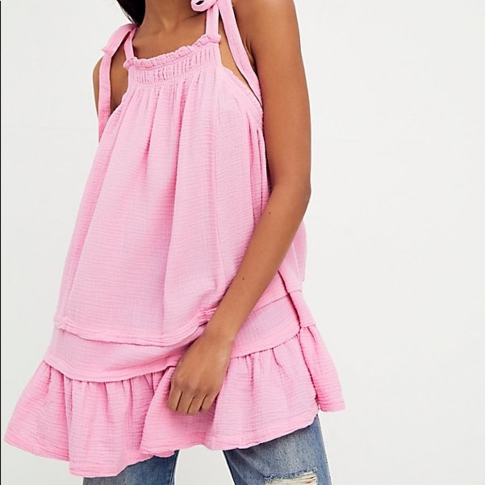 NWT | Free People | Fleur Washed Tunic | Size S | Sachet Pink | SOLD OUT ONLINE